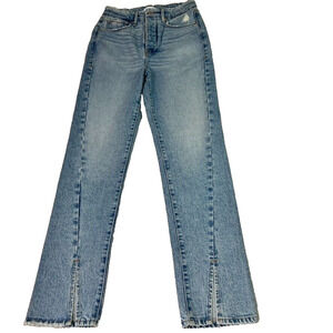 Good American Jeans Womens 4/27 Good Boy Long Twisted Slit Blue Tummy Tech